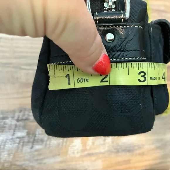 Coach Vintage Y2K MINI Black Satchel Purse Women's Handbag Jaquard Canvas Sig C - Picture 14 of 14